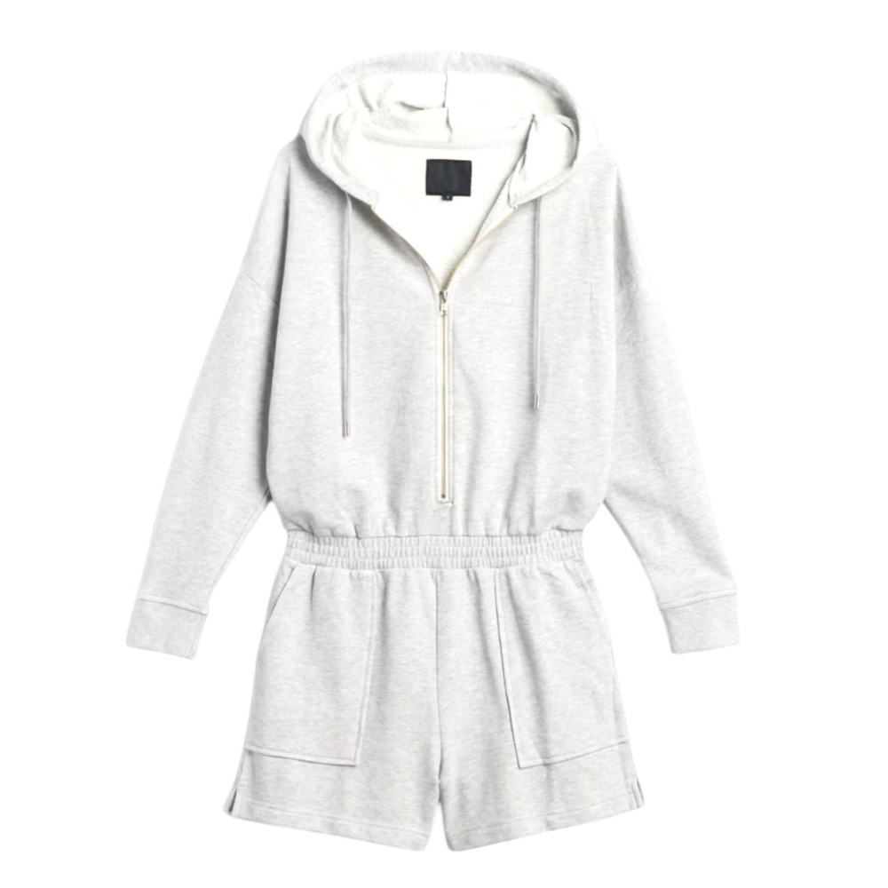 RAILS Nicola French Terry Hoodie Romper Light Gray Women’s Size S - EUC